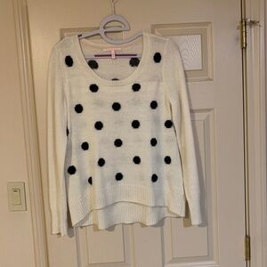 Victoria’s Secret Ivory/Black Polka Dot Sweater sz S/P